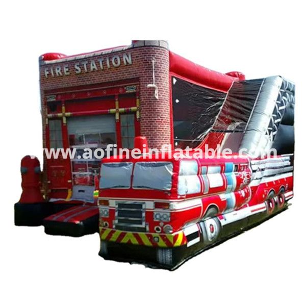 Fire Station Bouncy Castle Slide Afc67