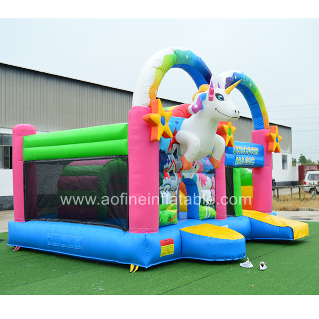 Unicorn Inflatable Castle with Slide