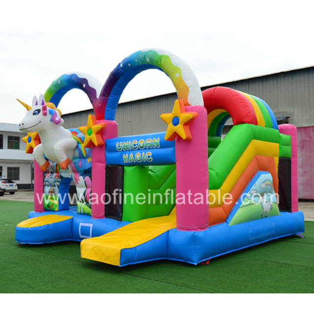 Unicorn Inflatable Castle with Slide