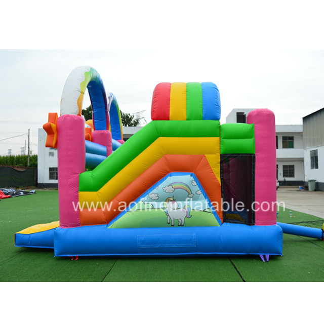 Unicorn Inflatable Castle with Slide