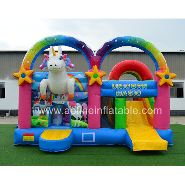 Unicorn Inflatable Castle with Slide