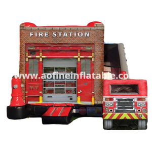 Fire Station Bouncy Castle Slide Afc67