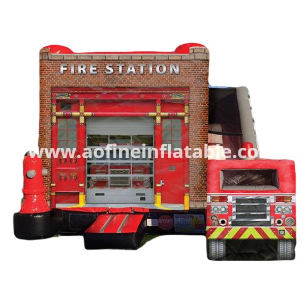 Fire Station Bouncy Castle Slide Afc67