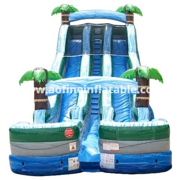 Palm Tree Double Lane Water Slide Afs55