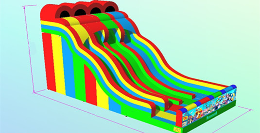 AOFINE Designs Triple Lane Giant Slide for European Client