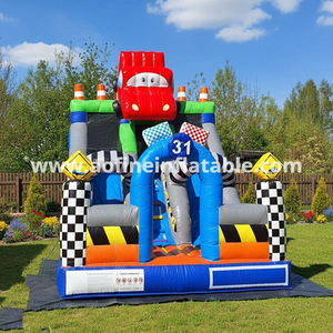 Cartoon Car Inflatable Dry Slide Afs60